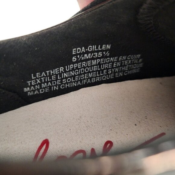 ED Ellen DeGeneres Eda-Gillen Lace-Up Leather Sneakers Black Silver 5.5 - Picture 11 of 11